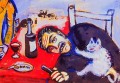 Mann am Tisch Zeitgenosse Marc Chagall